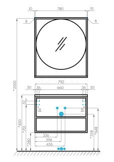 Зеркало Акватон Лофт Фабрик 80см дуб кантри 1A242602LTDY0